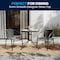 Flash Furniture Round Table Set, Aluminum, Glass, Metal, Plastic, Rattan, Clear TLH-087RD-037GY2-GG - alternate 7